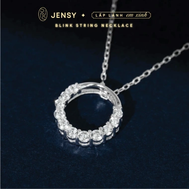 Dây chuyền bạc tròn đính đá JENSY Blink String VCVAA057 - Vòng cổ 925 nữ 419k