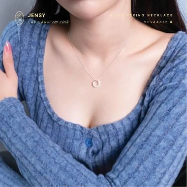 Dây chuyền bạc tròn đính đá JENSY Blink String VCVAA057 - Vòng cổ 925 nữ 419k