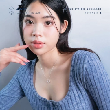Dây chuyền bạc tròn đính đá JENSY Blink String VCVAA057 - Vòng cổ 925 nữ 419k