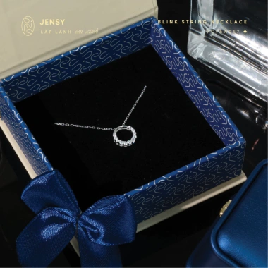 Dây chuyền bạc tròn đính đá JENSY Blink String VCVAA057 - Vòng cổ 925 nữ 419k