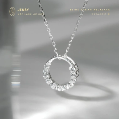 Dây chuyền bạc tròn đính đá JENSY Blink String VCVAA057 - Vòng cổ 925 nữ 419k
