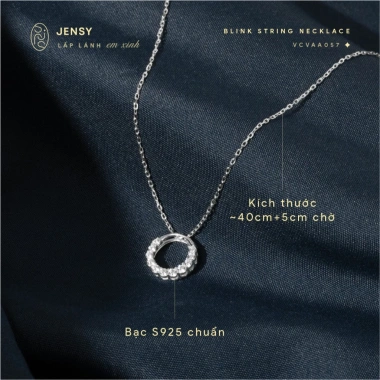 Dây chuyền bạc tròn đính đá JENSY Blink String VCVAA057 - Vòng cổ 925 nữ 419k