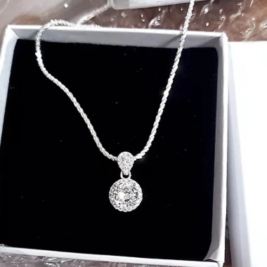Dây Chuyền Bạc Tyche Aura Đính Đá Cao Cấp - Vòng Cổ Nữ Sang Trọng, Sáng Lấp Lánh, Giá 285k