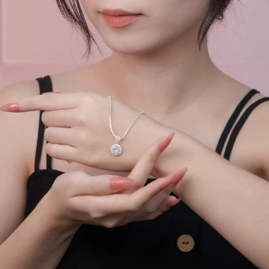 Dây Chuyền Bạc Tyche Aura Đính Đá Cao Cấp - Vòng Cổ Nữ Sang Trọng, Sáng Lấp Lánh, Giá 285k