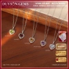 Dây chuyền bạc Ý 925 trái tim đá thiên nhiên Garnet Topaz Citrine Peridot Amethyst phong thủy may mắn giảm giá 750k
