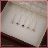 Dây chuyền bạc Ý 925 trái tim đá thiên nhiên Garnet Topaz Citrine Peridot Amethyst phong thủy may mắn giảm giá 750k 5