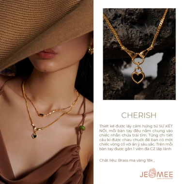 Dây chuyền Choker Blacka Chain JESMEE Titanium xoắn vát đá đen - Giá 349.000đ