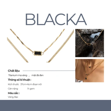 Dây chuyền Choker Blacka Chain JESMEE Titanium xoắn vát đá đen - Giá 349.000đ 4 Dây chuyền Choker Blacka Chain JESMEE Titanium xoắn vát đá đen - Giá 349.000đ 4