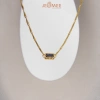Dây chuyền Choker Blacka Chain JESMEE Titanium xoắn vát đá đen - Giá 349.000đ 5