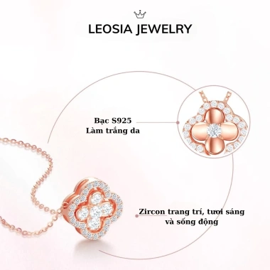 Dây chuyền cỏ bốn lá mạ vàng 14K LEOSIA LSA02 - Sang trọng, giá ưu đãi 950k