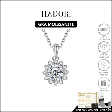 Dây chuyền Đá Moissanite 6.5mm Bạc 925 - Hoa Hướng Dương, Quà Tặng Hanada 1.883, 950.000₫