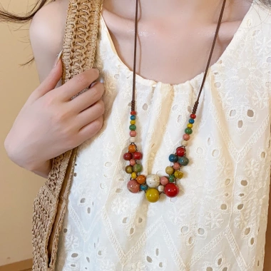 Dây chuyền dệt chuỗi hạt Bohemian Vintage, phong cách dân tộc cho nữ - 66.740₫