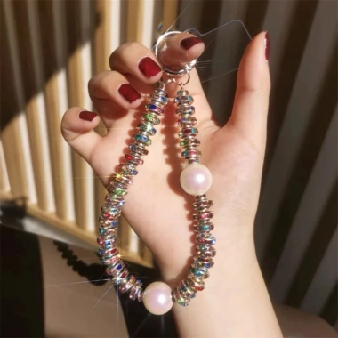 Dây chuyền điện thoại cườm sang trọng Ngọc trai Pha lê Mini Túi máy ảnh, đeo cổ tay, chống mất - Giá 44.000 VND 2 Dây chuyền điện thoại cườm sang trọng Ngọc trai Pha lê Mini Túi máy ảnh, đeo cổ tay, chống mất - Giá 44.000 VND 2