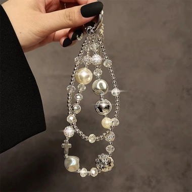 Dây chuyền điện thoại cườm sang trọng Ngọc trai Pha lê Mini Túi máy ảnh, đeo cổ tay, chống mất - Giá 44.000 VND 16 Dây chuyền điện thoại cườm sang trọng Ngọc trai Pha lê Mini Túi máy ảnh, đeo cổ tay, chống mất - Giá 44.000 VND 16