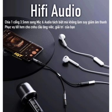 Dây Chuyển Đổi 3.5mm Mic & Tai Nghe NYT Bện Dù Đầu Hợp Kim BH 12T – Giá 59.000 VNĐ 9