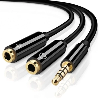 Dây chuyển đổi tai nghe 3.5mm 2 cổng audio mic Gutek J01 - Giá 25.000đ