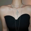 Dây chuyền hai lớp mặt thánh giá, chuỗi hạt thời thượng, nhẹ nhàng, sang trọng 60,160₫ 3