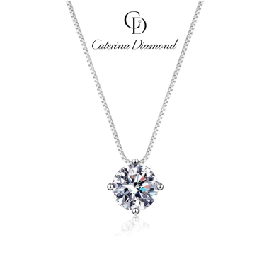 Dây chuyền kim cương Moissanite 0,8ct Caterina bạc sterling tròn - Giá giảm 1.640.000 VND