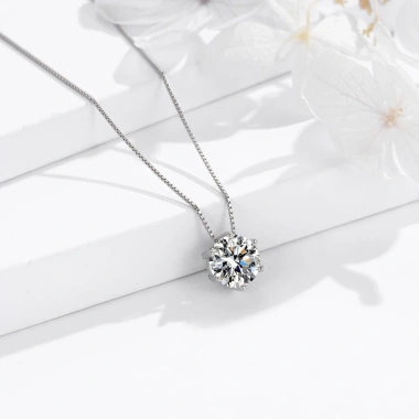 Dây chuyền kim cương Moissanite 0,8ct Caterina bạc sterling tròn - Giá giảm 1.640.000 VND 3 Dây chuyền kim cương Moissanite 0,8ct Caterina bạc sterling tròn - Giá giảm 1.640.000 VND 3
