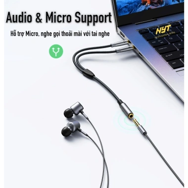 Dây chuyển mic & audio NYT cổng 3.5mm female kim nhôm gold plated - 49.000đ 2