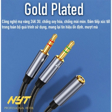 Dây chuyển mic & audio NYT cổng 3.5mm female kim nhôm gold plated - 49.000đ 3