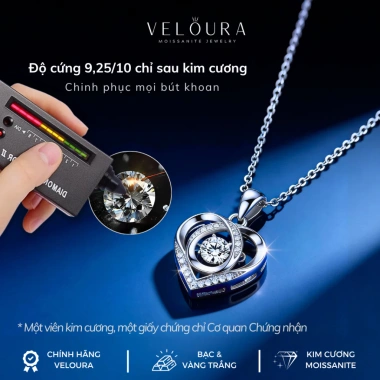 Dây Chuyền Moissanite 0.3ct Trái Tim Dancing Stone - Yêu Thương, Giá 1.215 Triệu