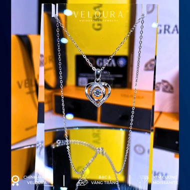 Dây Chuyền Moissanite 0.3ct Trái Tim Dancing Stone - Yêu Thương, Giá 1.215 Triệu 4 Dây Chuyền Moissanite 0.3ct Trái Tim Dancing Stone - Yêu Thương, Giá 1.215 Triệu 4
