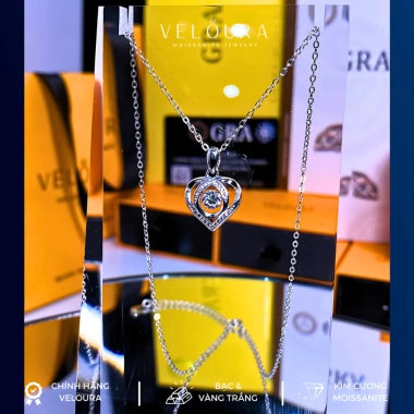 Dây Chuyền Moissanite 0.3ct Trái Tim Dancing Stone - Yêu Thương, Giá 1.215 Triệu