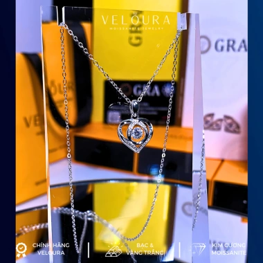 Dây Chuyền Moissanite 0.3ct Trái Tim Dancing Stone - Yêu Thương, Giá 1.215 Triệu