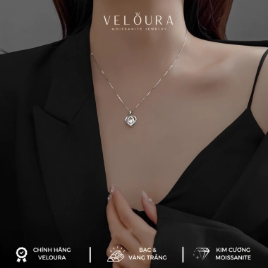 Dây Chuyền Moissanite 0.3ct Trái Tim Dancing Stone - Yêu Thương, Giá 1.215 Triệu