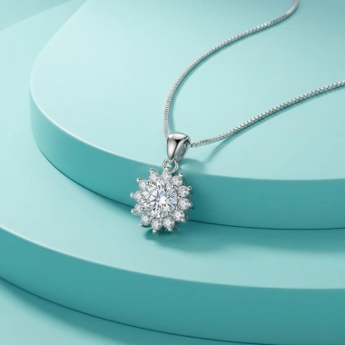 Dây chuyền Moissanite 1 Carat Caterina Sunflower DN022WH - Giá ưu đãi 1.78tr