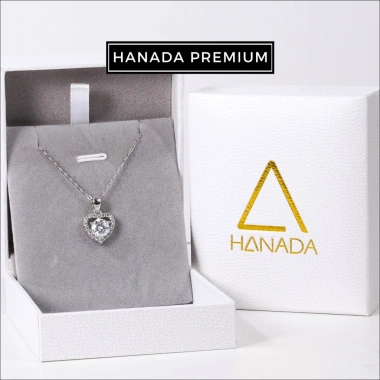 Dây chuyền Moissanite 6.5mm bạc 925 Hanada - Quà tặng 8/3 Trái tim viền đá C10 giá ưu đãi 1.2 triệu 3