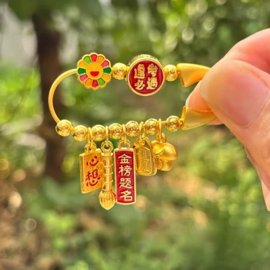 Dây chuyền Ngựa Thổ Cẩm Cung Hoàng Đạo May Mắn Cho Thai Nữ Màu Vàng 64.900đ