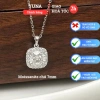 Dây chuyền nữ bạc 7mm Moissanite mặt vuông thanh lịch - tặng hộp & bộ VS, chỉ 220k