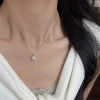 Dây chuyền nữ bạc 7mm Moissanite mặt vuông thanh lịch - tặng hộp & bộ VS, chỉ 220k 2