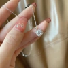 Dây chuyền nữ bạc 7mm Moissanite mặt vuông thanh lịch - tặng hộp & bộ VS, chỉ 220k 5