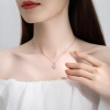Dây Chuyền Nữ Bạc 8mm Đá Moissanite Mặt Hoa Rạng Rỡ - Tặng Hộp và Bộ VS 2