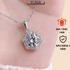 Dây Chuyền Nữ Bạc 8mm Đá Moissanite Mặt Hoa Rạng Rỡ - Tặng Hộp và Bộ VS 3