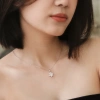 Dây chuyền nữ bạc xi bạch kim đá Moissanite 6,5 ly GRA LAVESTA KC34 mặt ngôi sao quyến rũ 2