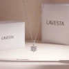 Dây chuyền nữ bạc xi bạch kim đá Moissanite 6,5 ly GRA LAVESTA KC34 mặt ngôi sao quyến rũ 3