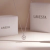 Dây chuyền nữ bạc xi bạch kim Moissanite 5 ly LAVESTA KC71 – Mặt đá nhảy Infinity 3