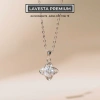 Dây chuyền nữ bạc xi bạch kim Moissanite 6.5 ly KC106 cỏ 4 lá Bonheur - 1,6 triệu