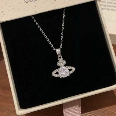 Dây chuyền nữ bạc Ý đá Moissanite 6.5mm mẫu tinh tú nhẹ nhàng, tặng hộp và bộ vs 2