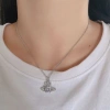 Dây chuyền nữ bạc Ý đá Moissanite 6.5mm mẫu tinh tú nhẹ nhàng, tặng hộp và bộ vs 3