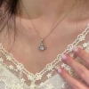 Dây chuyền nữ bạc Ý đá Moissanite 6.5mm mẫu tinh tú nhẹ nhàng, tặng hộp và bộ vs 4