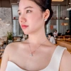Dây chuyền nữ bạc Ý đá Moissanite 6.5mm mẫu tinh tú nhẹ nhàng, tặng hộp và bộ vs 5