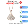 Dây chuyền nữ bạc Ý mạ vàng Moissanite Quạt Phú Quý - tặng hộp VS, 190k