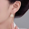 Dây chuyền nữ bạc Ý mạ vàng Moissanite Quạt Phú Quý - tặng hộp VS, 190k 4