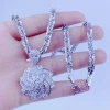 Dây Chuyền Nữ Bạch Kim Hoạ Tiệt Xoắn Vuông 5 Chỉ kèm Mặt Hoa Xoắn Đá - Giảm 20%