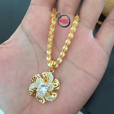 Dây chuyền nữ bản lớn V562 đá hoa mai - Namoo Jewelry giá ưu đãi 129k 2